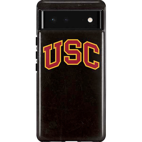 University of Southern California USC Logo Black Distressed Pixel Cases